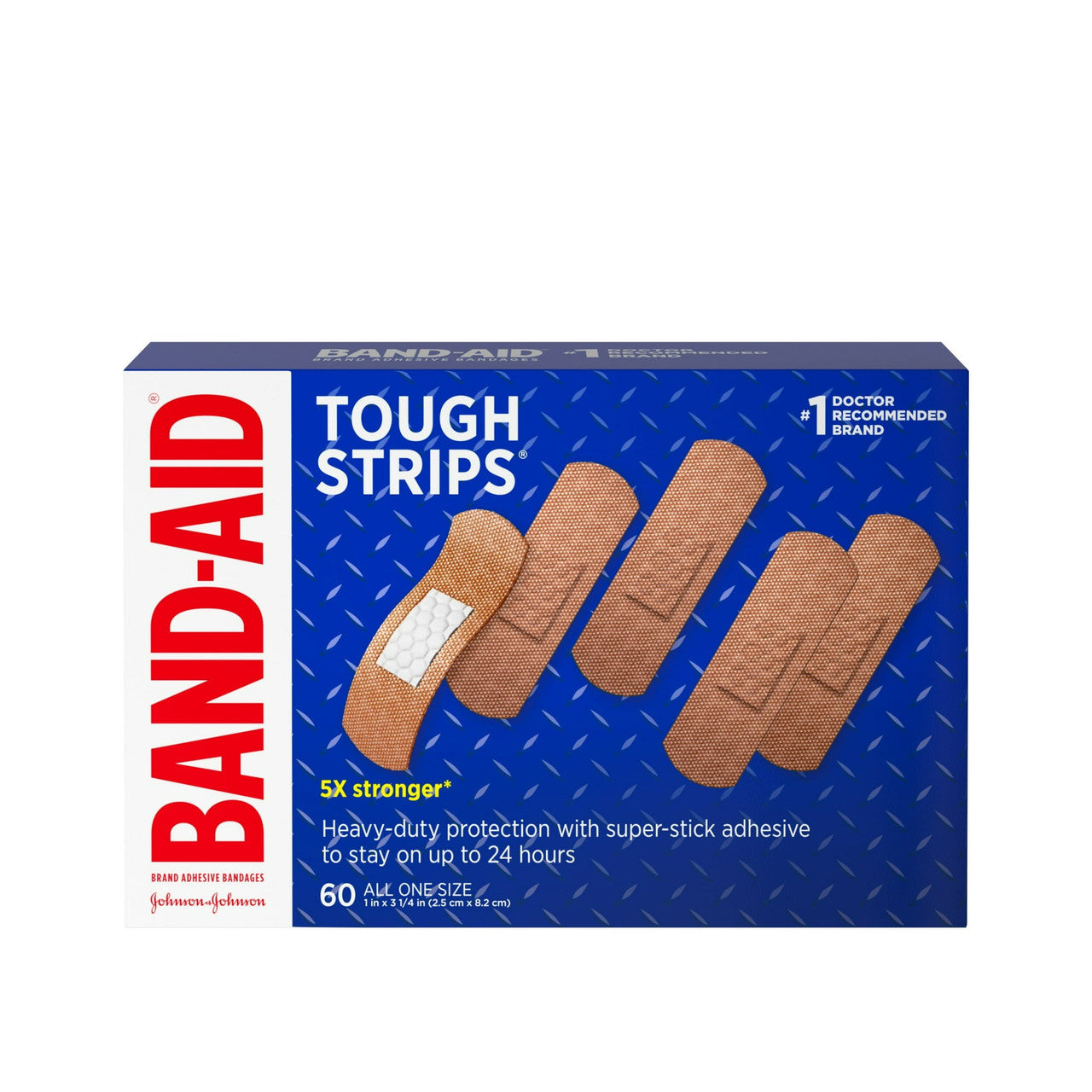 Band-Aid Adhesive Bandages Tough Strips - 60 Ea